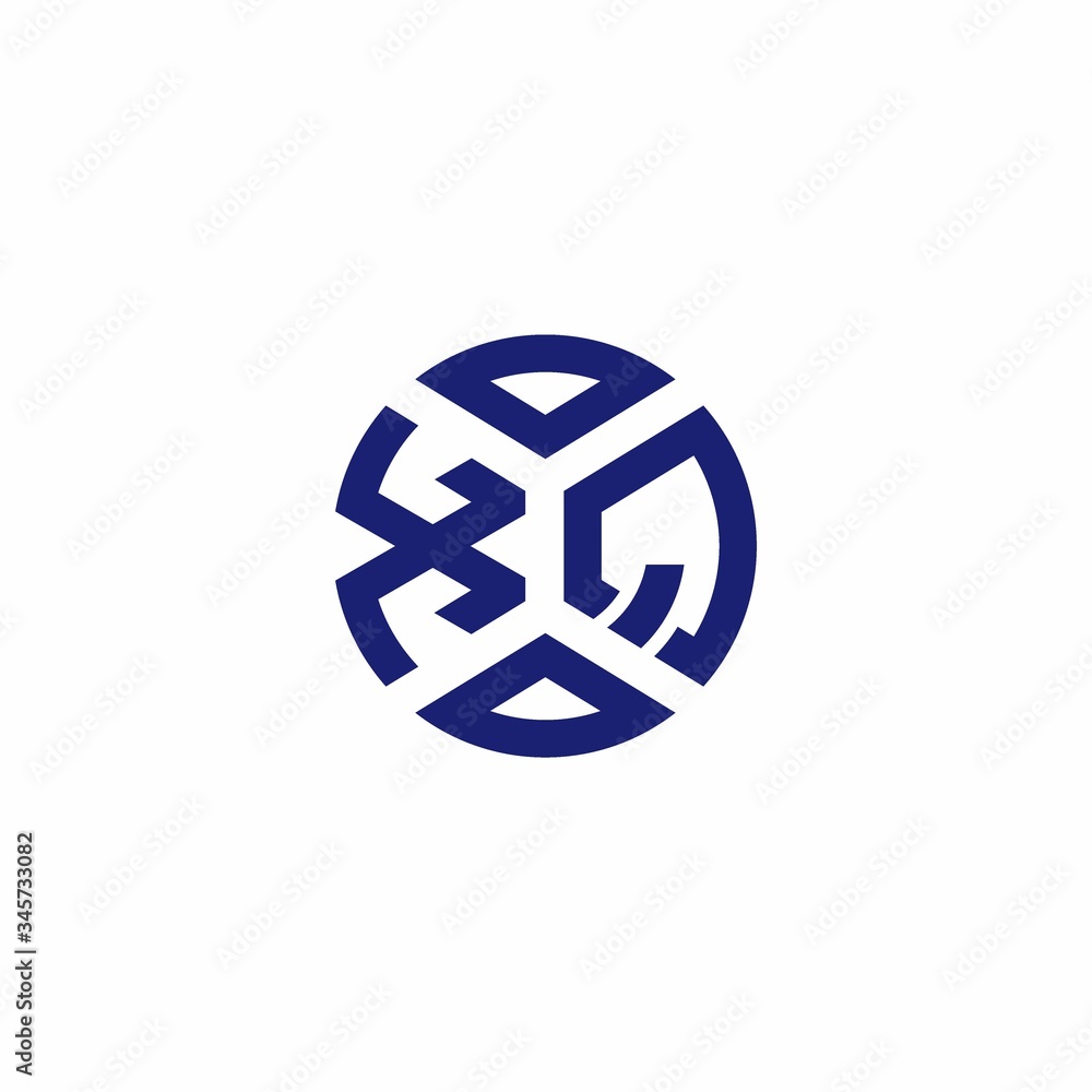 XQ monogram logo with abstract shapes in modern style XQ monogram logo with abstract shapes in modern style