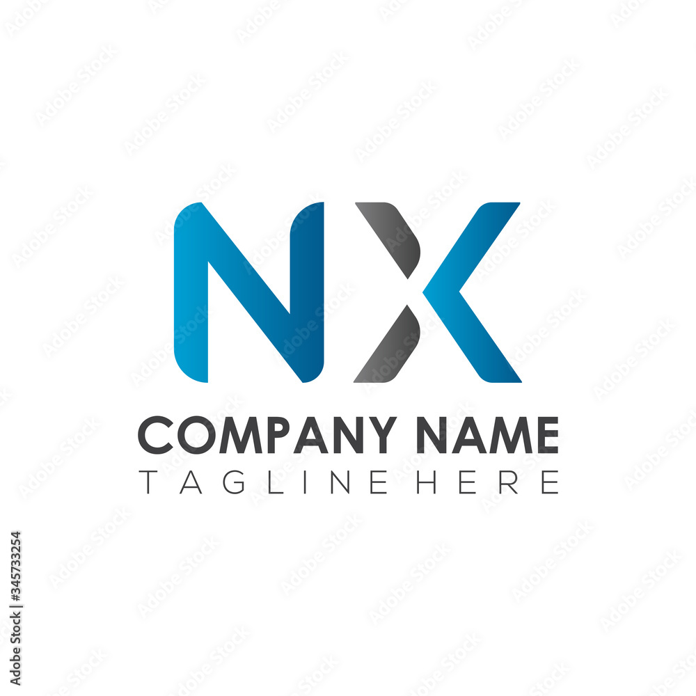 Initial Letter NX Logo Design Vector Template. Creative Abstract NX Letter Logo Design
