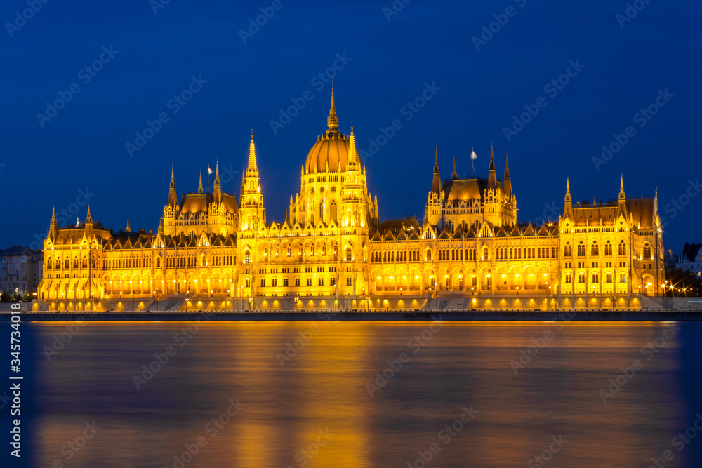 Fototapeta premium Budapest Parliament in the night illumination.