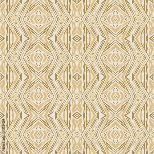 Fototapeta Naklejka Na Ścianę i Meble -  Creative color abstract geometric pattern in gold, vector seamless, can be used for printing onto fabric, interior, design, textile, pillows, tiles.