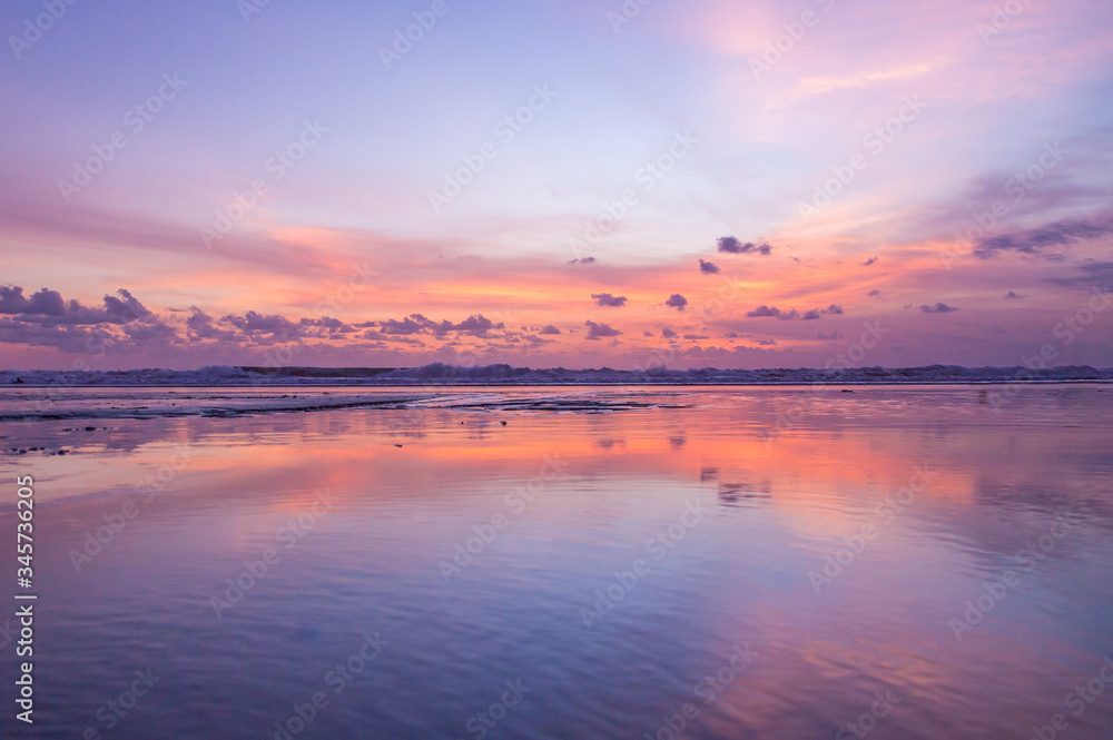 Beaches in Bali at sunset