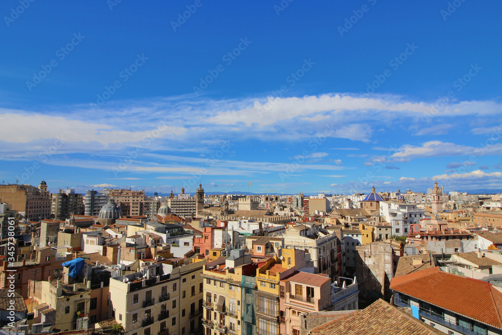 Naklejka premium Vista aérea de la Ciudad de Valencia, España