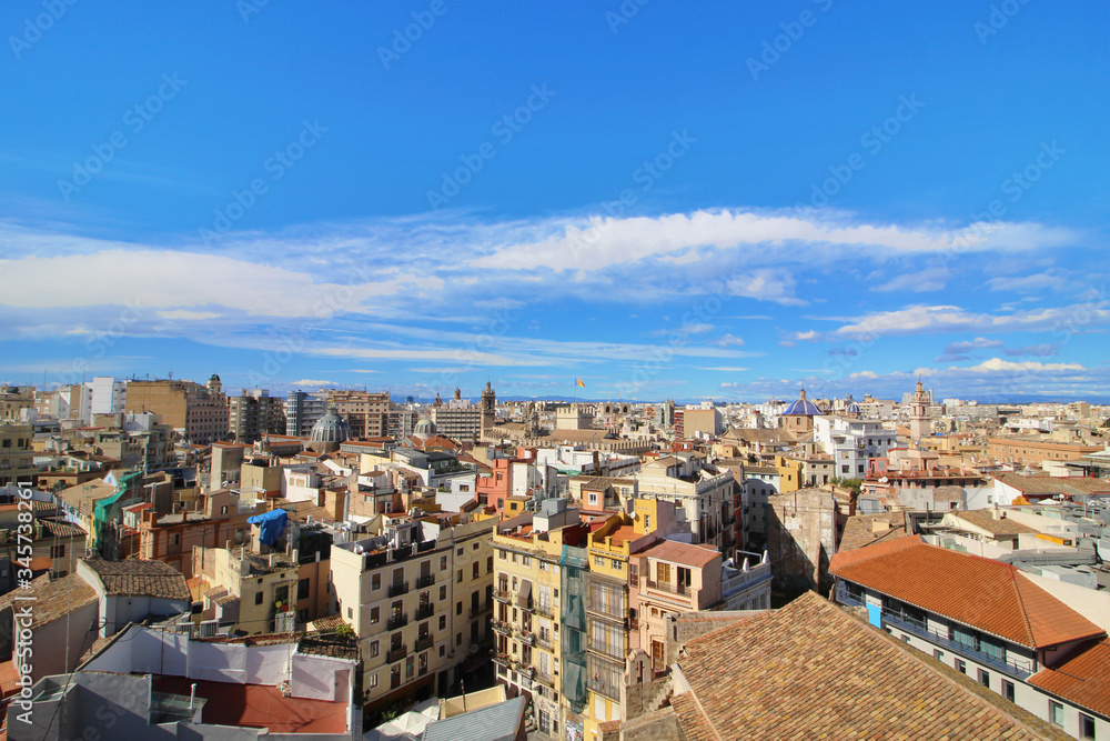 Fototapeta premium Vista aérea de la Ciudad de Valencia, España