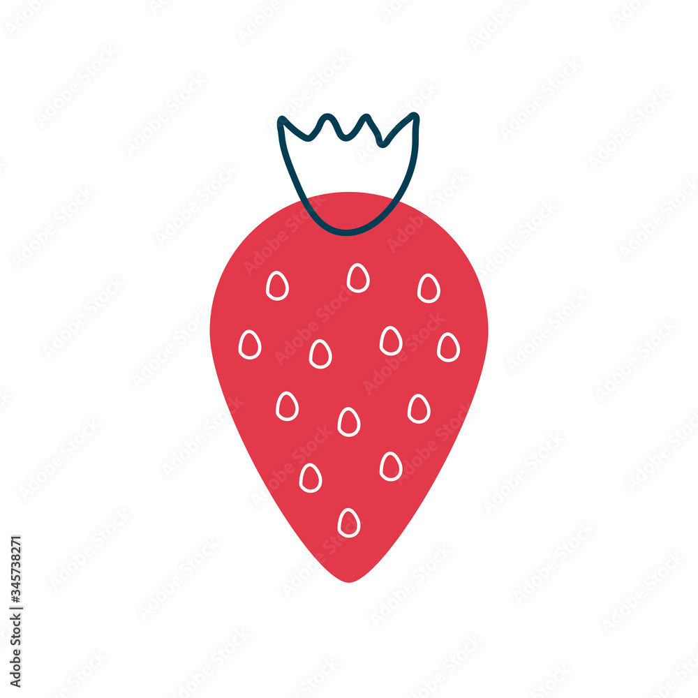 strawberry fruit flat style icon vector design strawberry fruit flat style icon vector design