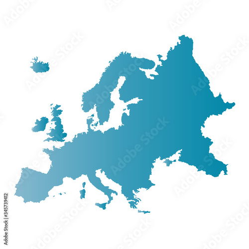 Europe map on blue background illustration