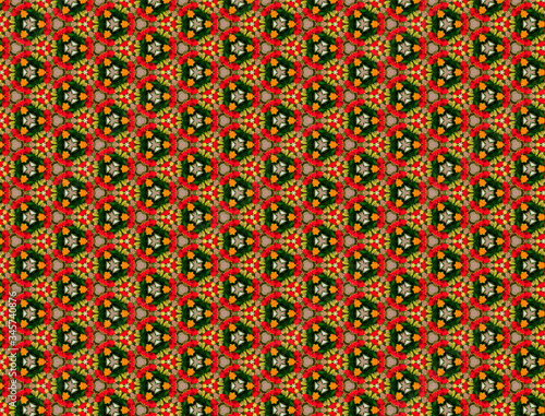 A n abstract background illustration of a vase of roses and lilies