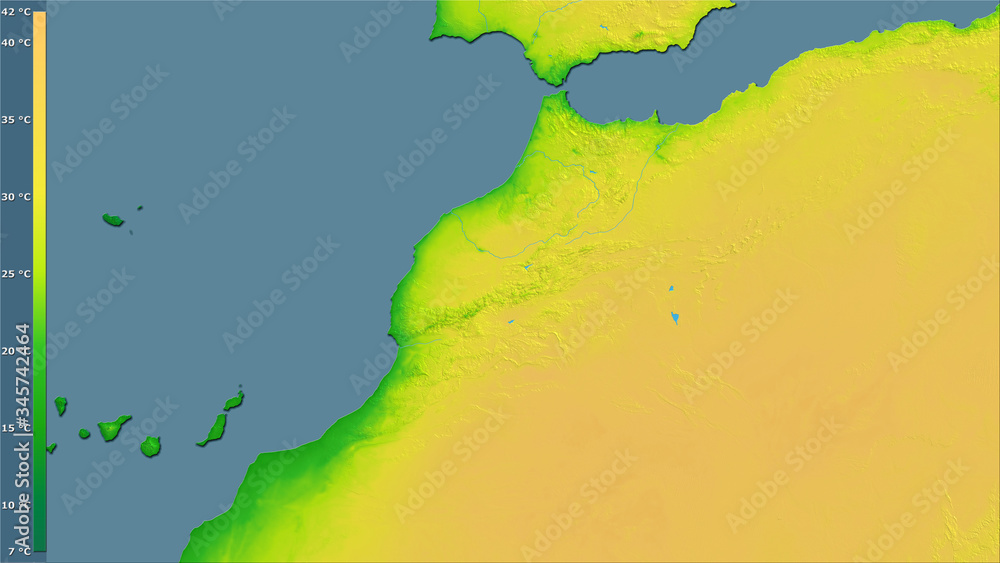 Obraz premium Morocco, annual range - raw data