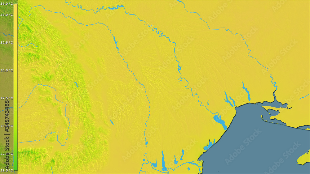 Fototapeta premium Moldova, annual range - raw data