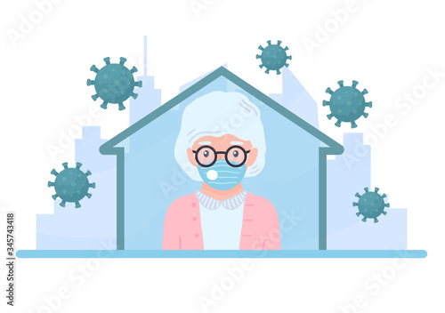 shelter in place. social distancing, pandemic of coronavirus. staying at home with self quarantine