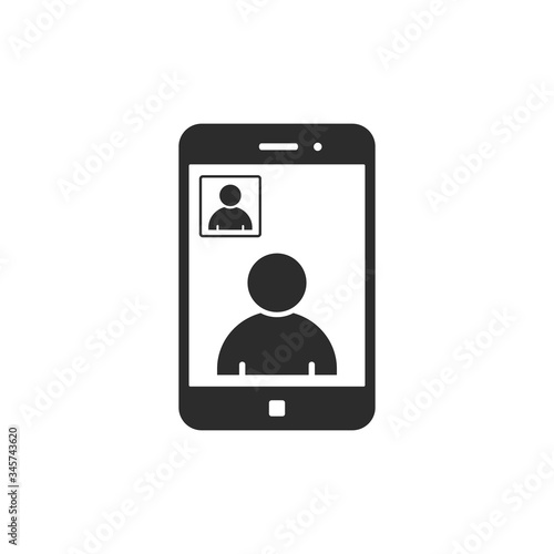 Smart Phone Video Call icon, Vector isolated illustration