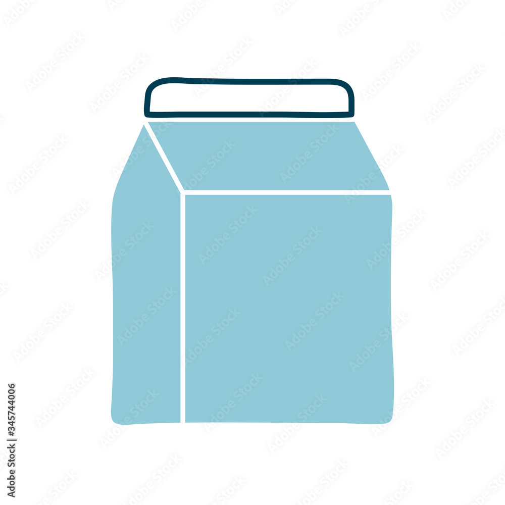 Isolated milk box flat style icon vector design Isolated milk box flat style icon vector design