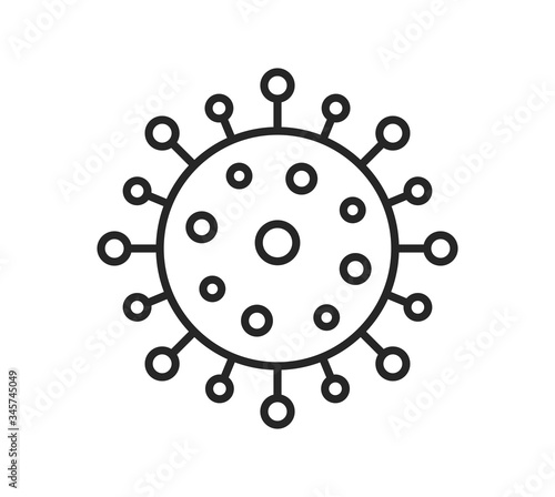 Coronavirus symbolic line icon.