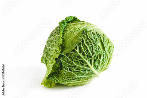 Fresh early cabbage isolated on a white background
