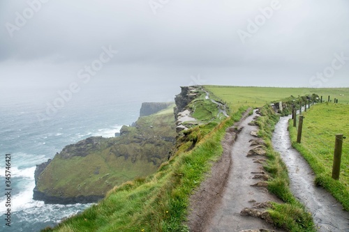 Tela A slippery and muddy trail along Cliffs of Moher