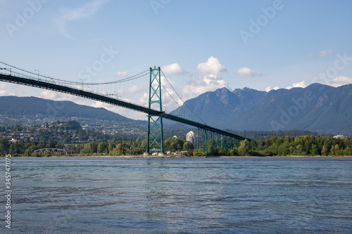 Lions Gate Bridge over the water in Vancouver B.C.