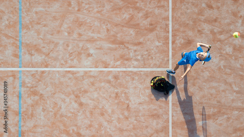 Aerial tennis serve.