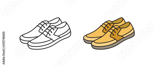 Men's shoes icon. Linear vector icon in a flat style.