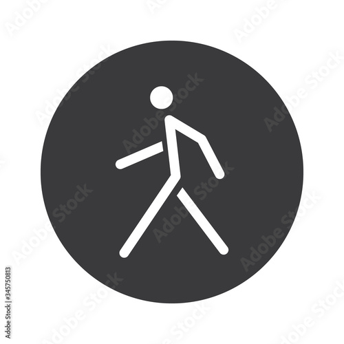 Walking man vector icon. People walk sign illustration. Pedestrian pictogram.