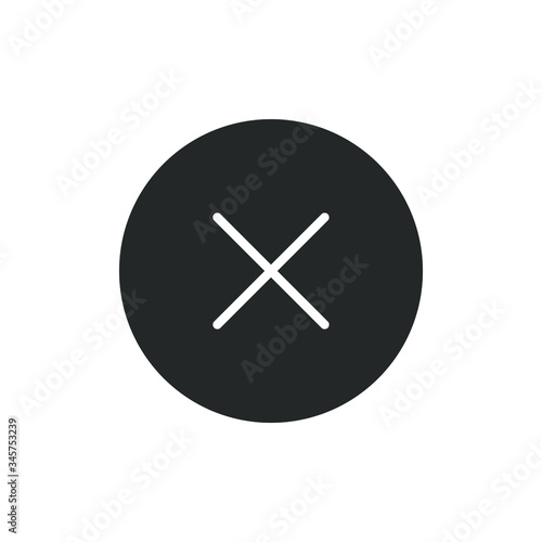 single icon of a close panel button with outline style design