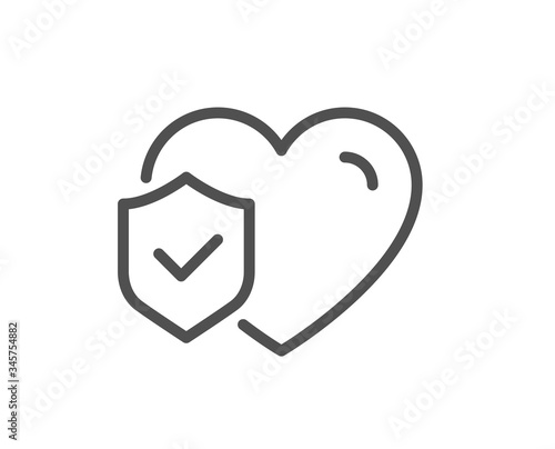 Life insurance line icon. Health coverage sign. Protection policy symbol. Quality design element. Editable stroke. Linear style life insurance icon. Vector