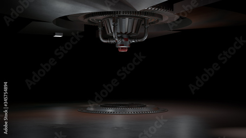 Magic fantasy portal futuristic teleport 3d rendering