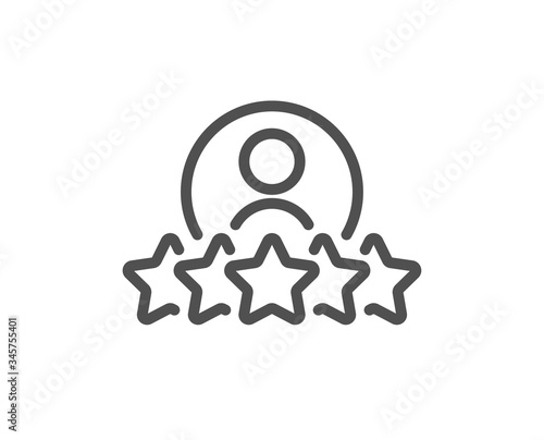 Business rank line icon. Employee nomination sign. Human rating symbol. Quality design element. Editable stroke. Linear style human rating icon. Vector