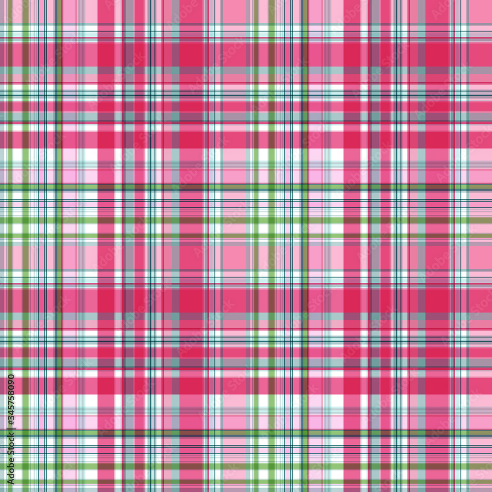 Seamless geometric checkered pattern, intersecting colored stripes. Delicate spring colors from yellow-green, turquoise, dark and light pink colors. Seamless geometric checkered pattern, intersecting colored stripes. Delicate spring colors from yellow-green, turquoise, dark and light pink colors.