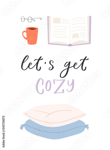 Cartoon hand drawn vector Illustration of books with calligraphy text. Lettering  quotes and drawing object for read lovers isolated on white background. Reading motivation for design, cards, posters