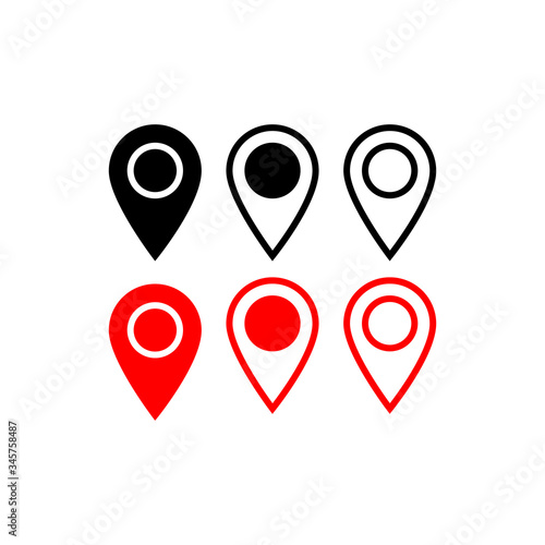 Pin location icon vector logo