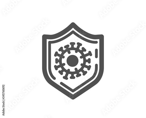Coronavirus protection icon. Covid-19 pandemic virus sign. Corona virus symbol. Classic flat style. Quality design element. Simple coronavirus protection icon. Vector