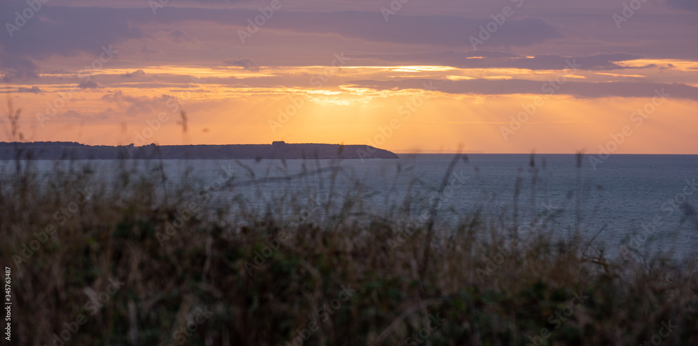 Panorama coucher de soleil Pointe du Grouin Côte d'Armor Bretagne France