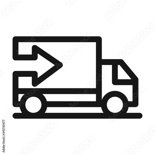 delivery cargo service logistic truck transport line style icon