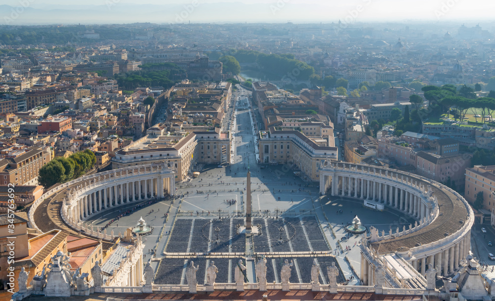 Aerial view of Saint Peter's Square, Vatican, Italy
