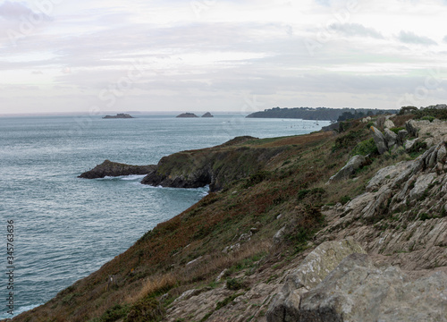 Panorama coucher de soleil Pointe du Grouin Côte d'Armor Bretagne France