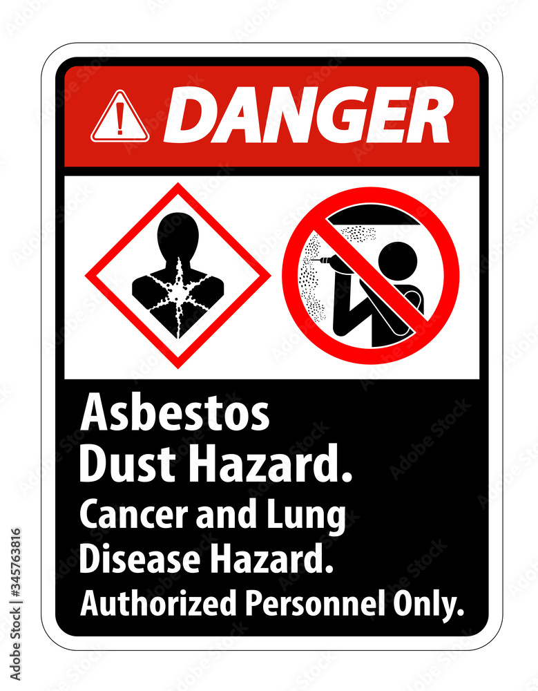 Danger Safety Label,Asbestos Dust Hazard, Cancer And Lung Disease Hazard Authorized Personnel Only Danger Safety Label,Asbestos Dust Hazard, Cancer And Lung Disease Hazard Authorized Personnel Only