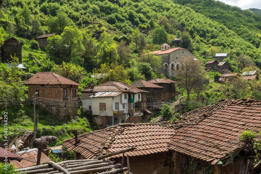 Old houses from the nineteenth century in village of Pirin, Bulgaria