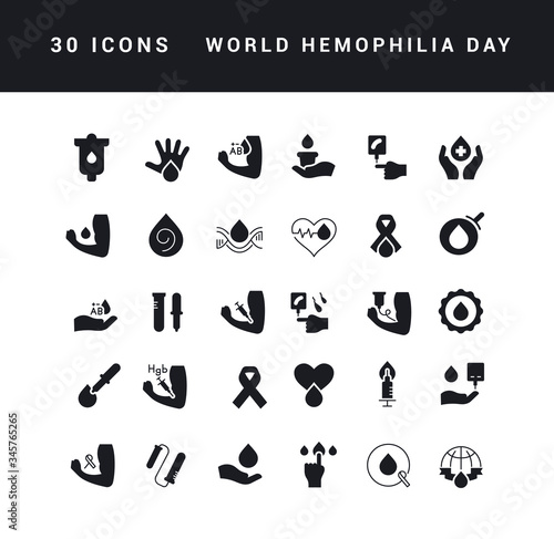 Vector Simple Icons of World Hemophilia Day