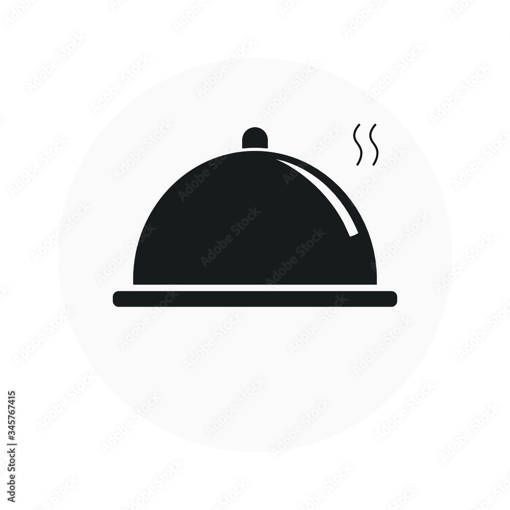 Dish cover or lid, food server tray black isolated vector icon, vector illustration 10 Dish cover or lid, food server tray black isolated vector icon, vector illustration 10