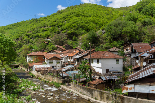 Old houses in village of Pirin  Bulgaria