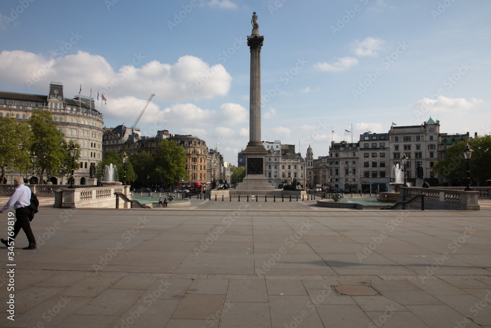 Trafalgar Square during lockdown. London