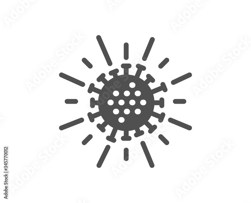Coronavirus icon. Covid-19 pandemic virus sign. Corona virus symbol. Classic flat style. Quality design element. Simple coronavirus icon. Vector