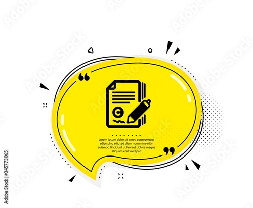Copywriting icon. Quote speech bubble. Ð¡opyright signature sign. Feedback symbol. Quotation marks. Classic copywriting icon. Vector