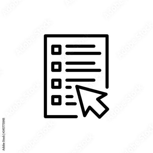 Online survey line icon vector in outline style on white background © hilda