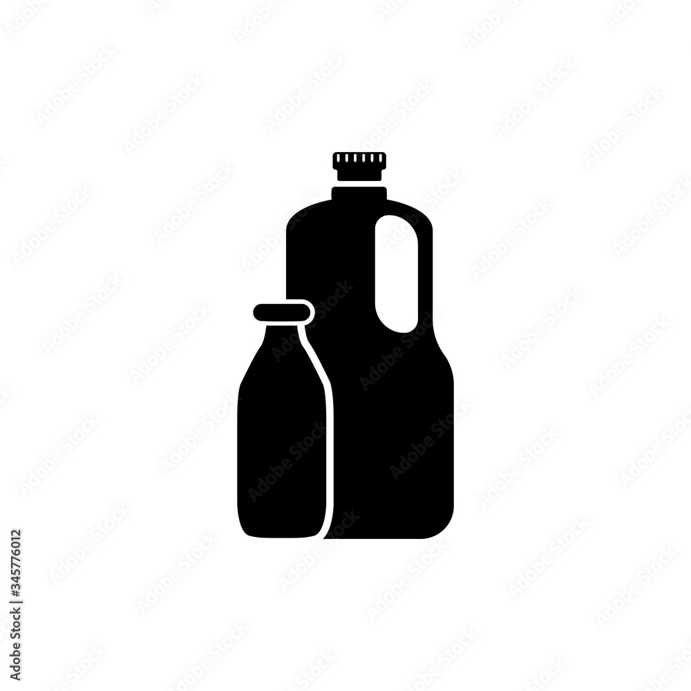 Milk bottle icon in trendy flat design