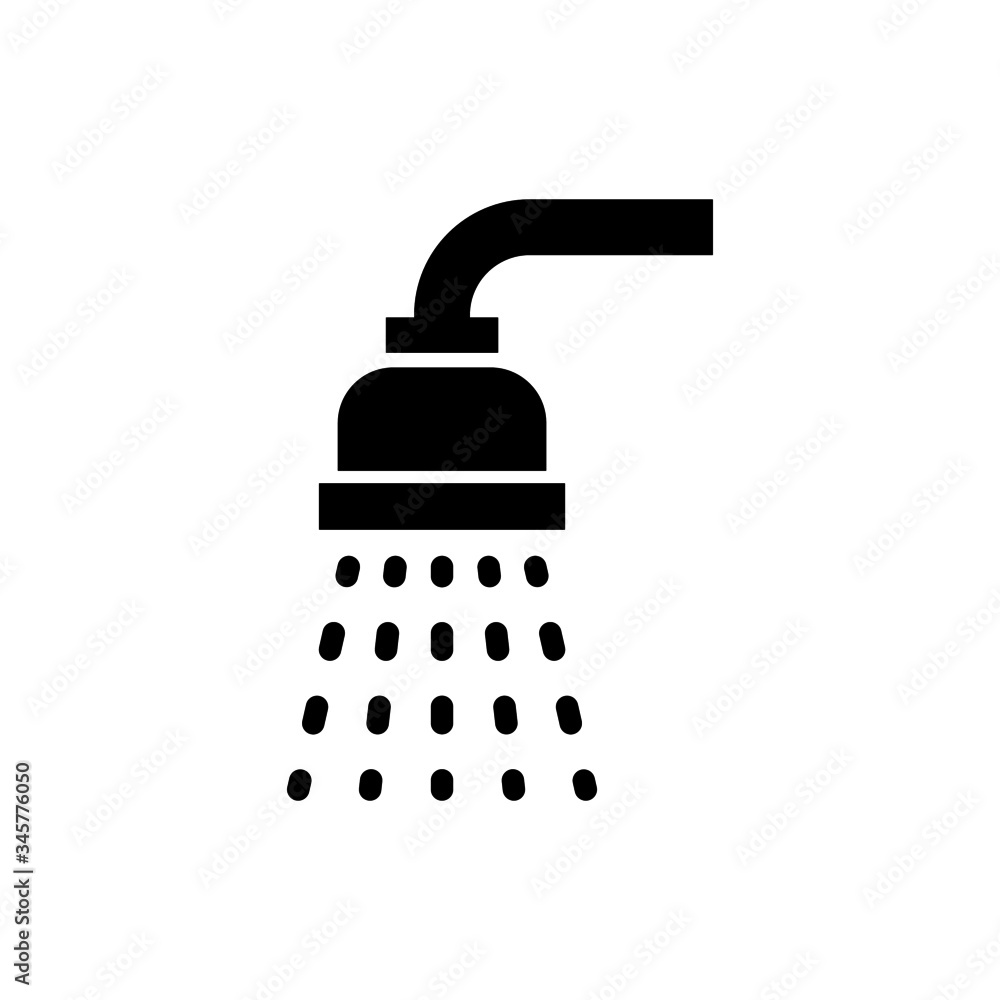 shower icon vector in black flat design on white background, bathroom icon vector design template shower icon vector in black flat design on white background, bathroom icon vector design template