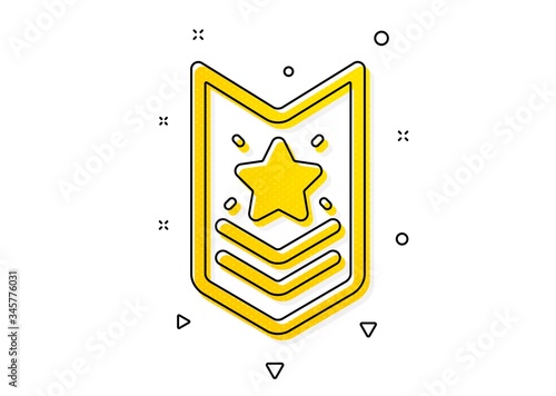 Star award sign. Shoulder strap stars icon. Best rank symbol. Yellow circles pattern. Classic shoulder strap icon. Geometric elements. Vector