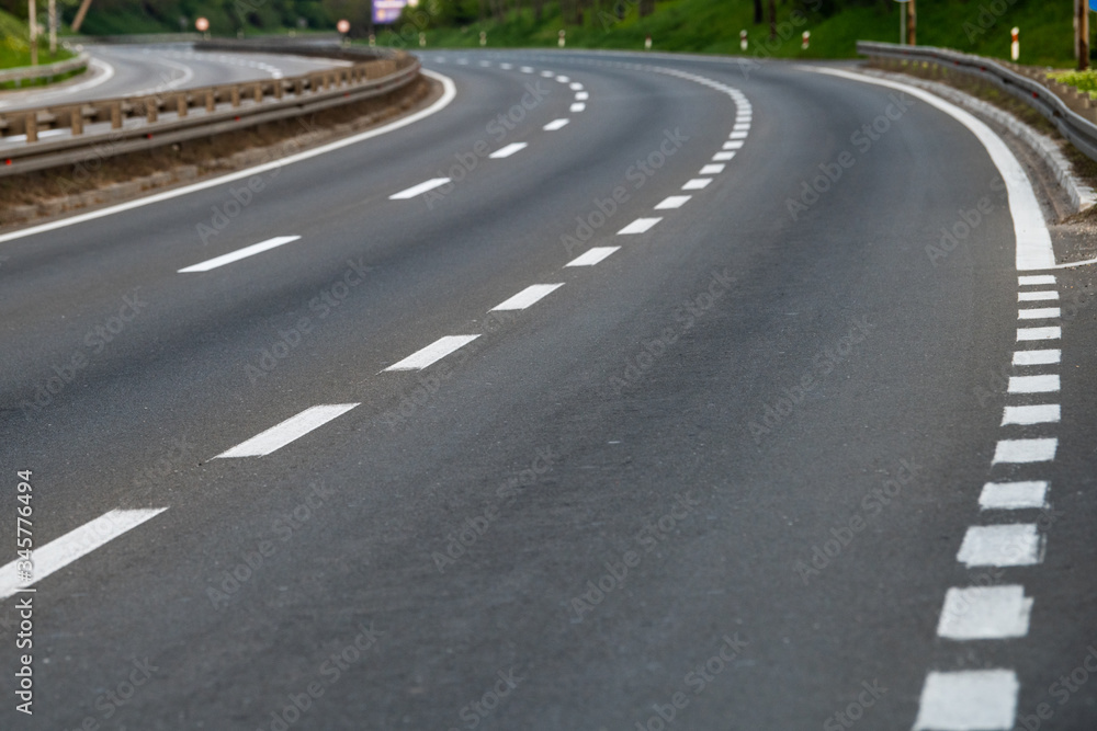 No traffic on empty modern  highway