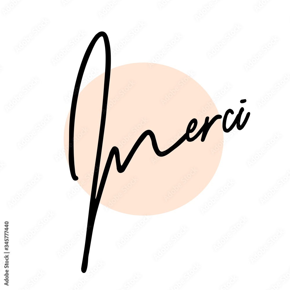 Merci Written Merci Card. Hand Written Lettering for Title, Heading, Photo Overlay ...