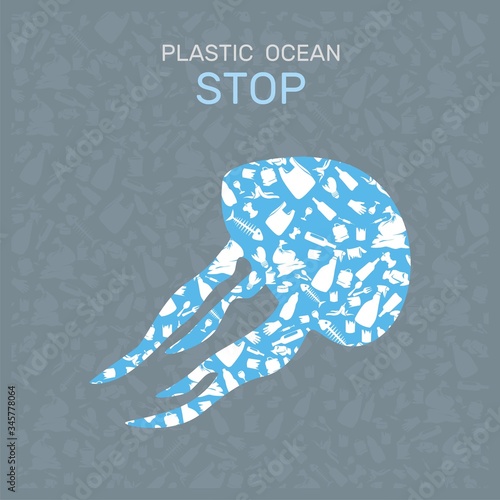 environmental banner plastic garbage trash marine life in our ocean decor
