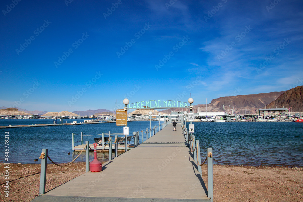 Sunny Day at Beautiful Lake Mead Marina Sunny Day at Beautiful Lake Mead Marina